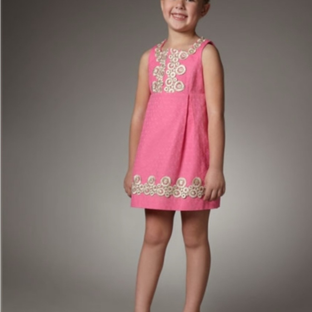 Lilly Pulitzer Pink Sleeveless Dress with Cream Embroidery